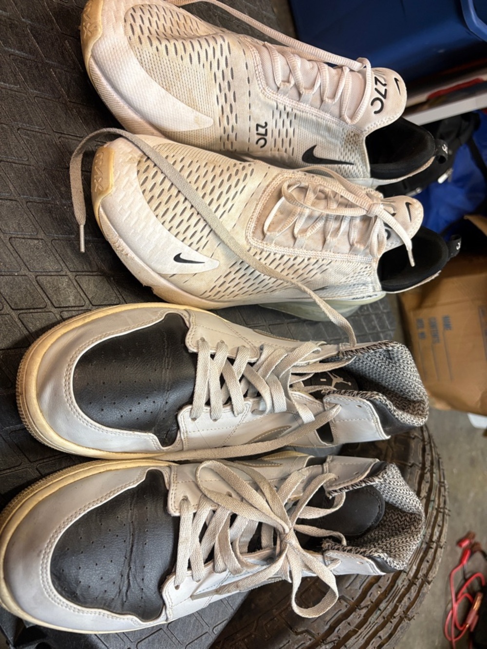 Nike White and Black Casual & Running Sneakers Pair